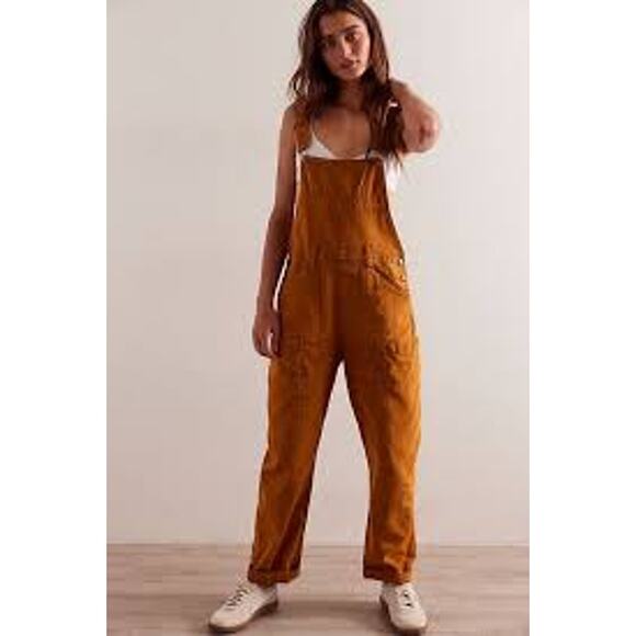 Free People Denim - Free People We The Free Hunter Denim Overalls Balloon Leg Cargo